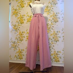 NWT Ovi Wide Leg tailored pants in pink stripe size M